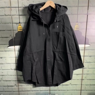 胸围140衣长78左右宽松大码 外套内抽绳 连帽帽子可脱卸牛津棉大码