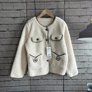 胸围106衣长62仿羊绒外套女B334
