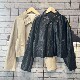 高端大气柔软长袖 偏宽松有内衬超纤pu皮衣外套女