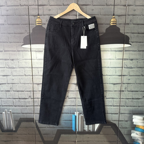 腰围78-84臀围94-100裤长97大码加绒宽松有弹力牛仔加绒裤女D442