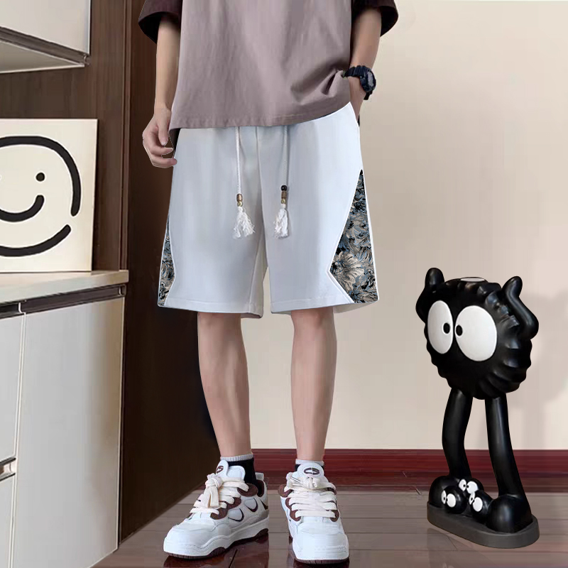 美式短裤男夏季薄款2025新款潮牌设计感宽松大码运动休闲五分裤子