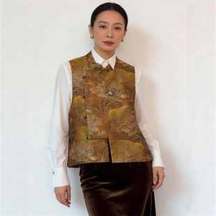 华韵风华【夏荷】新中式国风女装马甲立领高级感背心上衣钉珠洋气