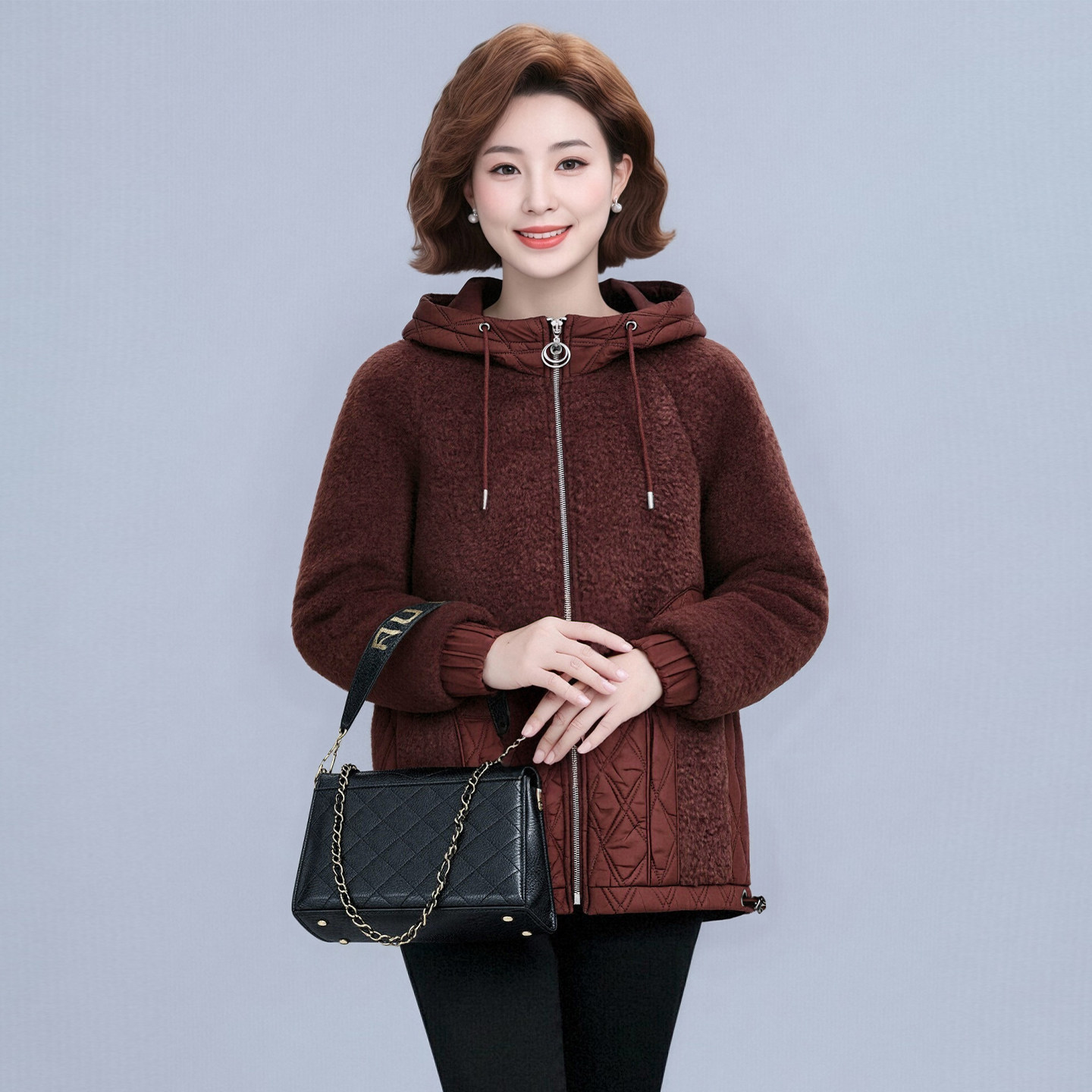 50多岁妈妈秋冬毛呢外套2026新款中老年女装时尚棉服宽松夹棉上衣,女装/女士精品,中老年女装,淘宝优惠券,粉丝福利购,淘宝优惠卷