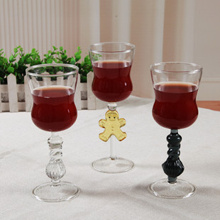 ins风玻璃杯复古咖啡杯家用创意水杯高脚酒杯高硼硅耐高温杯子