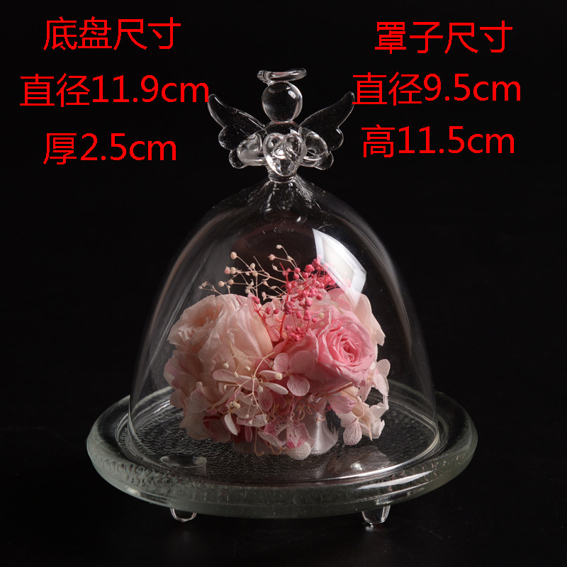 欧式创意透明天使玻璃罩保鲜花罩子 微景观花瓶家居饰品