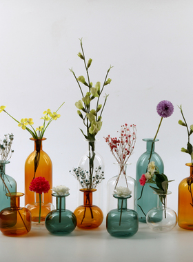 创意日式条纹竖纹透明高透光玻璃家居民宿样板房拍照摆件桌面软装