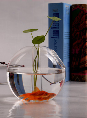 创意 透明 玻璃 欧式 鱼缸 居家 水培 玻璃 花瓶 家居 装饰 摆件