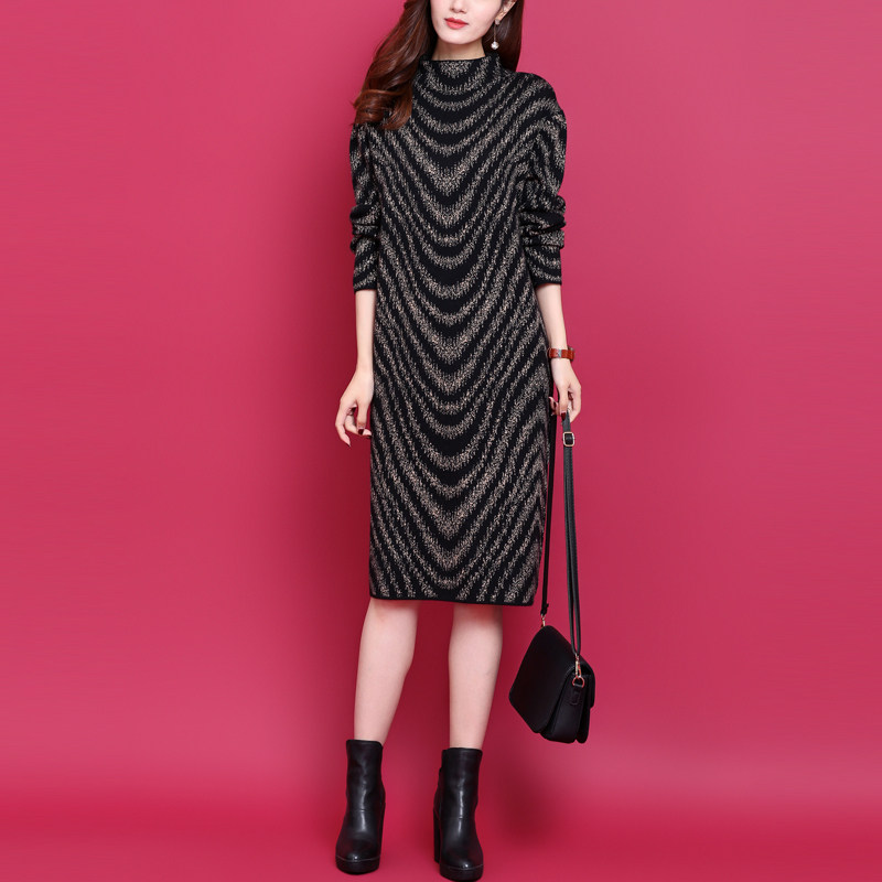 Autumn and winter New Dress ins fashion wave Leopard Backing skirt Easy Lazy wool knitting Sweater dressin the Women's clothing/Boutique , Dress  category - from Buy2taobao.com to provide professional Taobao agent buy service
