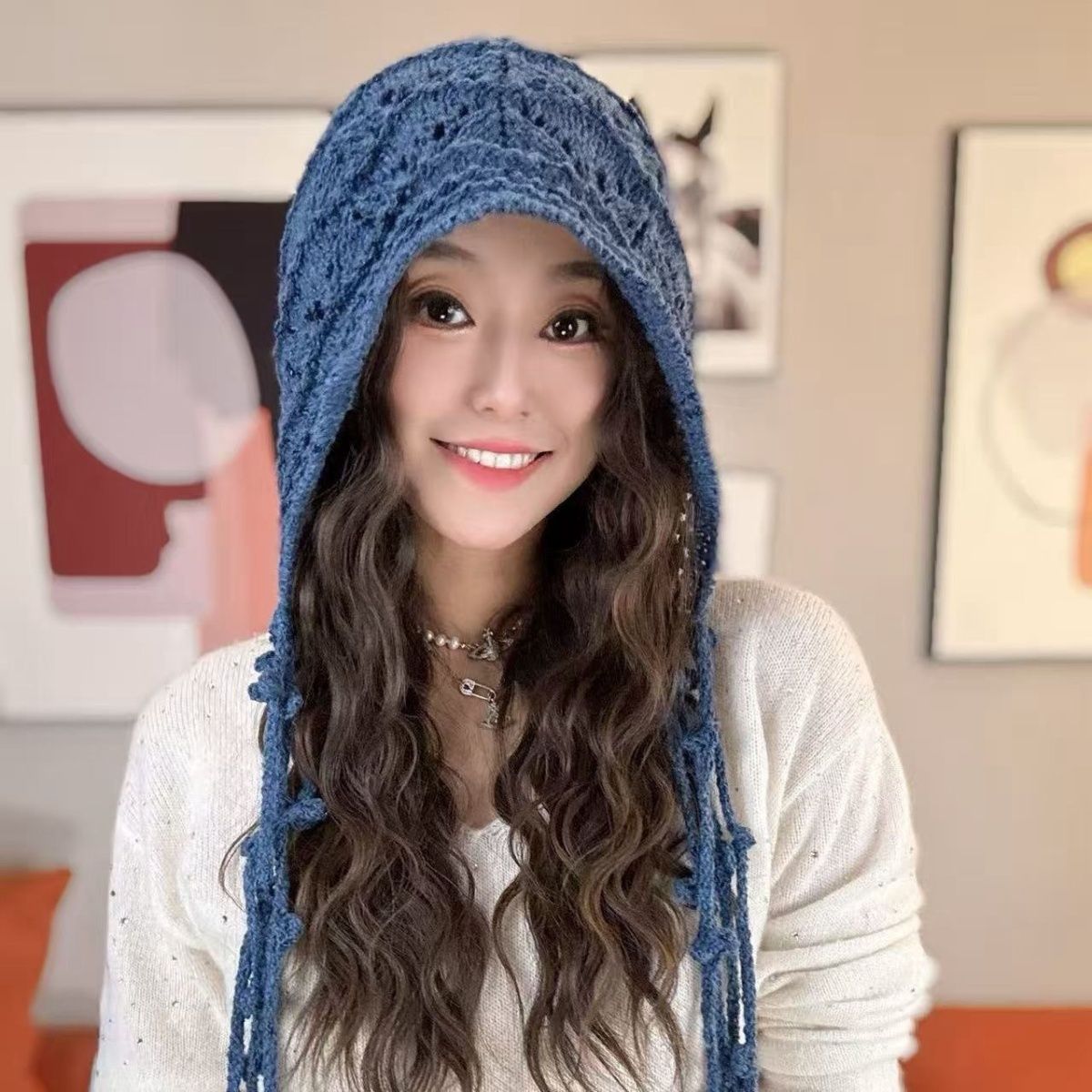 【手工流苏帽子韩版】2025秋冬新款辫子帽修饰脸型出游穿搭针织帽