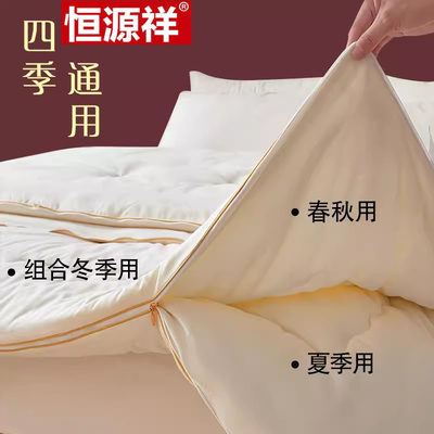 蚕丝被100%桑蚕丝子母被二合一被芯春秋被厚冬被四季通用双人被子