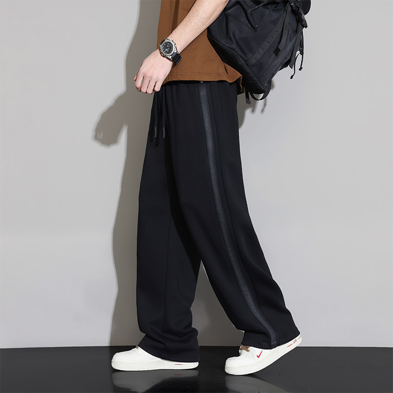 宸轩加肥加大码男装休闲慵懒风阔腿裤胖子春季2026宽松直筒百搭裤