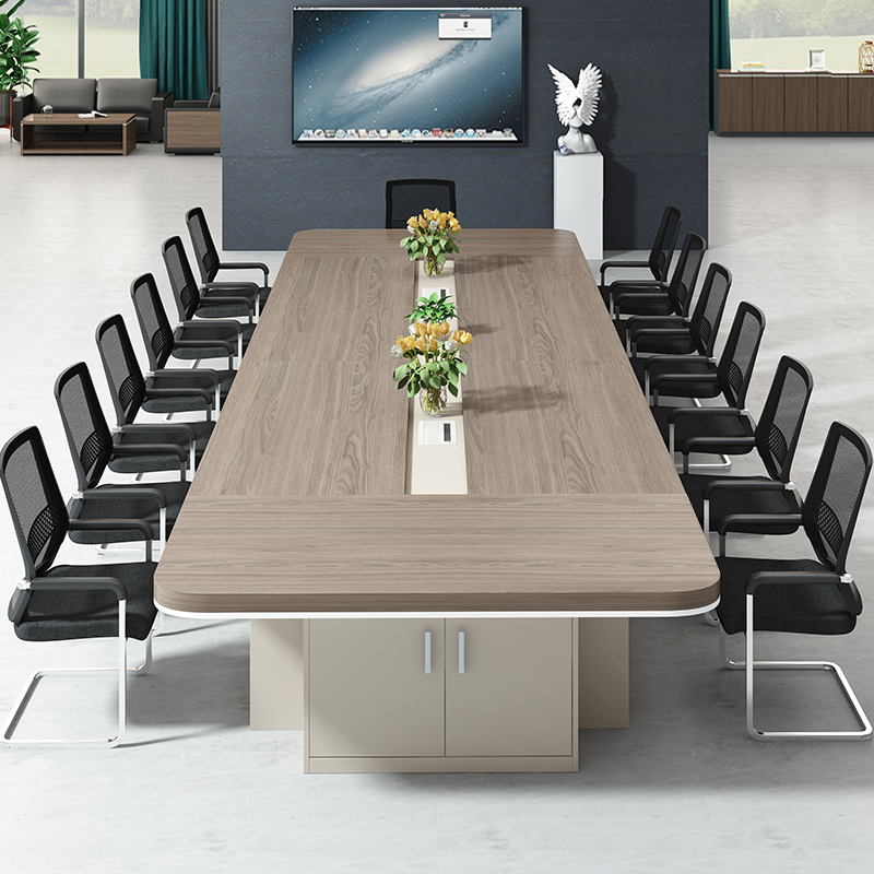 新款办公家具大型会议桌长桌简约现代洽谈桌办公桌会议室桌椅组合