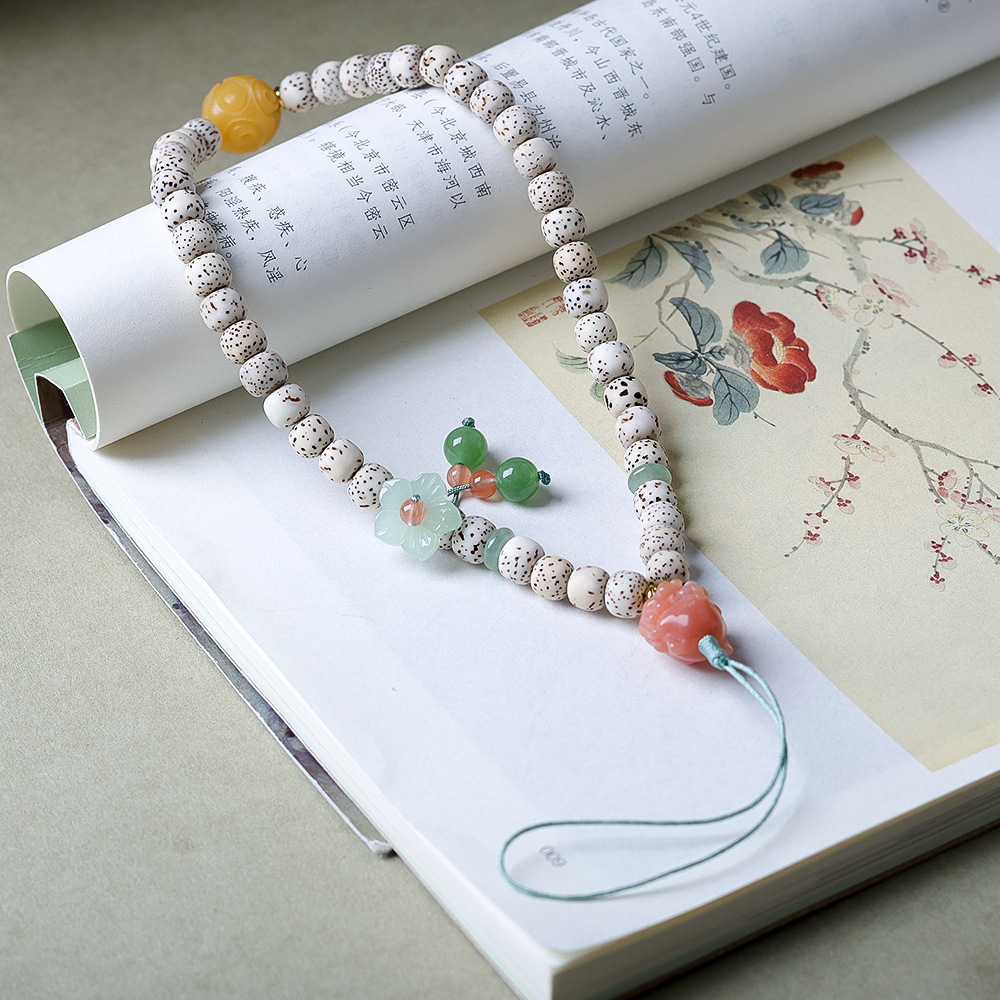 原创设计星月菩提籽手工编织挂件