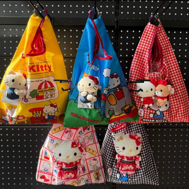 日系新款Kitty多巴胺环保购物袋卡通可爱外出便携折叠手提手拎包,模玩/动漫/周边/娃圈三坑/桌游,动漫背包/钱包/箱包,淘宝优惠券,粉丝福利购,淘宝优惠卷