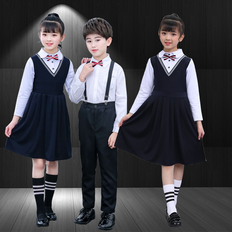 儿童背带裤主持人长袖朗诵表演服