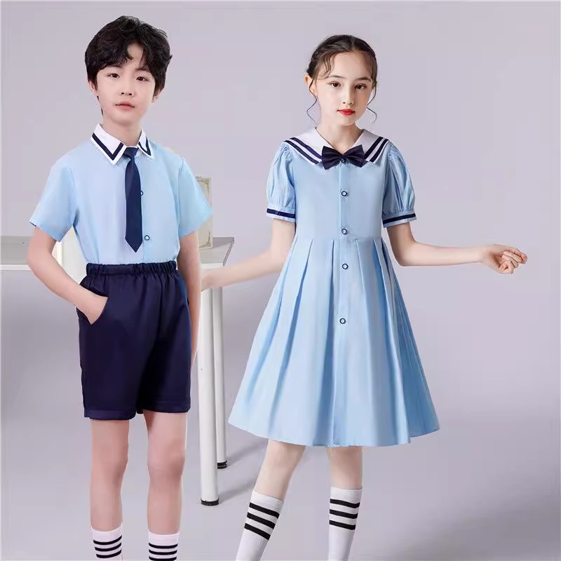 六一儿童节合唱演出服幼儿园毕业照班服背带裙小学生朗诵表演服装