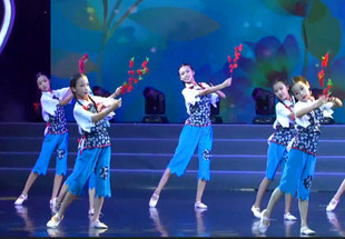 新 小荷風采那時花開映山紅兒童舞蹈表演服女童舞蹈演出服民族服裝