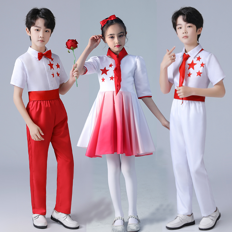 六一儿童合唱服红领巾万疆诗歌朗诵比赛男女演出礼服小学生舞蹈服