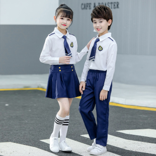 毕业服幼儿园园服 小学生班服套装 夏季 校服儿童装 英伦学院风白衬衫