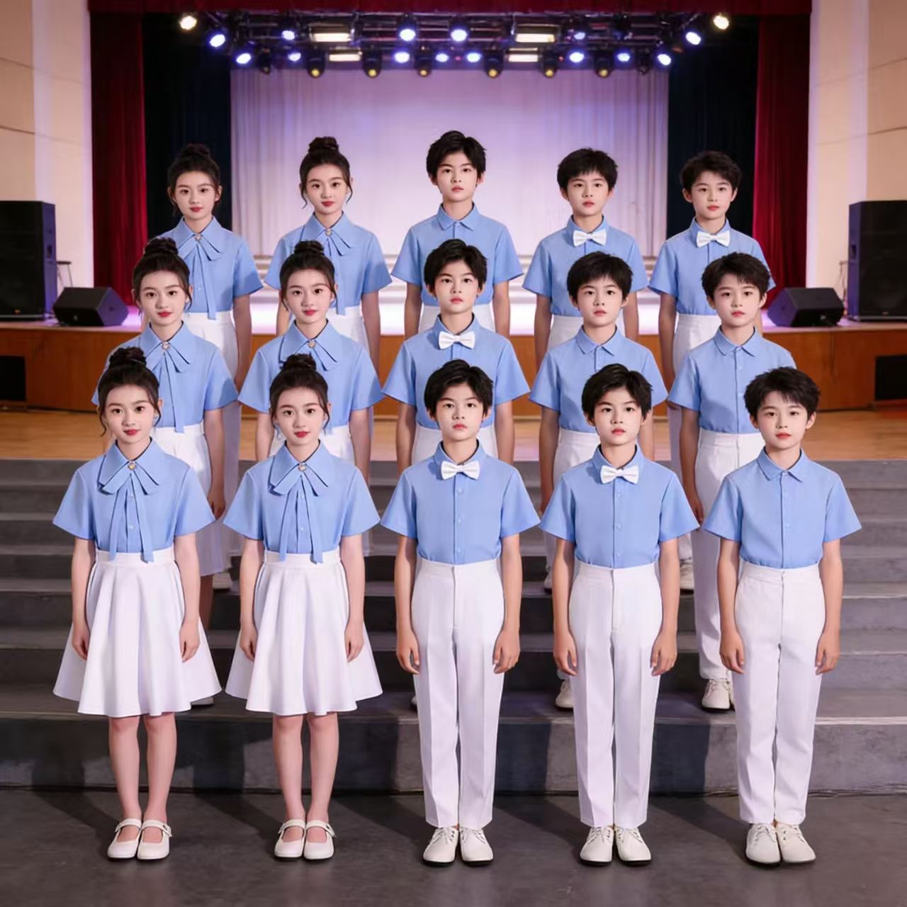 儿童合唱演出服诗歌朗诵服团体歌