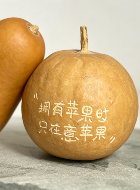 天然真葫芦摆件手工雕刻礼物生日情侣送女生中国风网红葫芦苹果