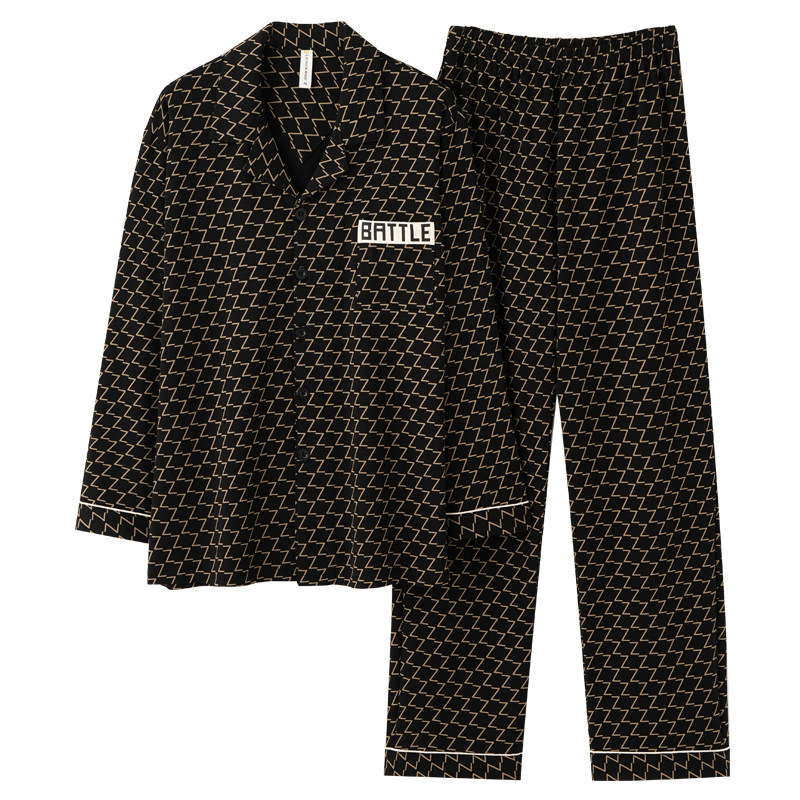 只卖100纯棉睡衣男士春秋款长袖男款全棉家居服加肥加大码套装4XL