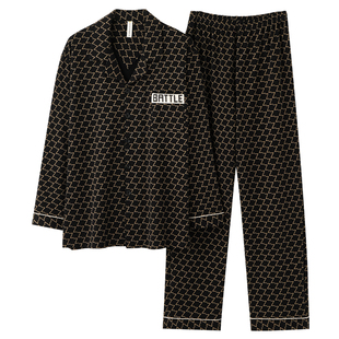 只卖100纯棉睡衣男士春秋款长袖男款全棉家居服加肥加大码套装4XL