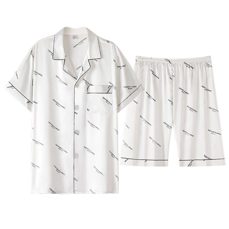 2026高品质睡衣男士夏季薄款冰丝短袖奢华丝绸大码轻奢家居服套装
