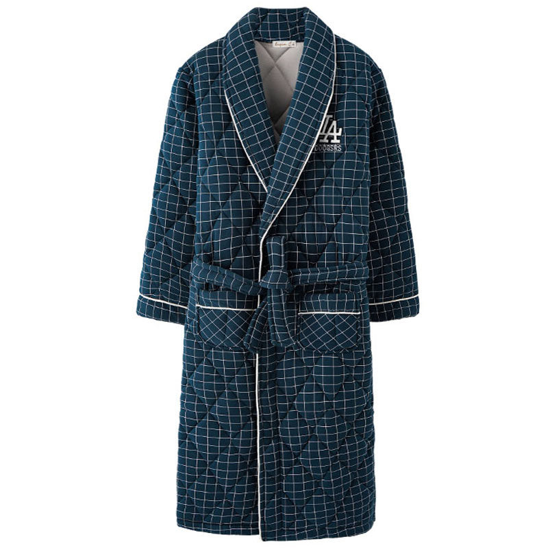 睡袍男士冬季三层加厚长款100%纯棉夹棉男款睡衣大衣浴袍可外穿