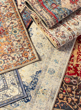 加厚仿羊绒地毯北欧摩洛哥客厅卧室沙发茶几毯民族风美式乡村复古