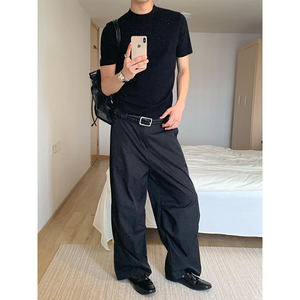 自家图+老钱风 cleanfit百搭纯色伞兵裤休闲裤 CK725/P55,男装休闲裤,电商B350