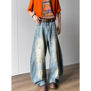 现货+美式重磅泼墨工艺弯刀裤休闲牛仔裤 CK621/P65 限88图片