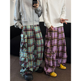 春款现货+美式格子撞色阔腿裤工装休闲裤CK588/P60限88，男装休闲裤，电商B350