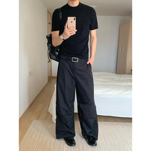 自家图+老钱风 cleanfit百搭纯色伞兵裤休闲裤 CK725/P55图片