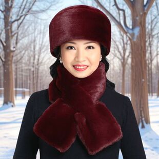 冬天仿皮草帽子冬季女款加厚棉帽男中老年东北雷锋帽妈妈奶奶帽