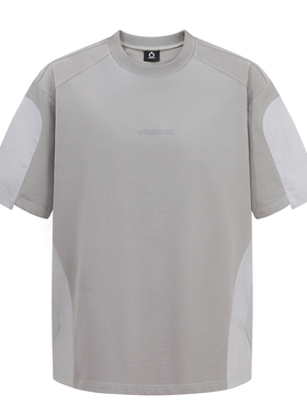 UPGREATED赛博机能风未来拓荒者网眼拼接3M印花网眼透气磨毛T恤