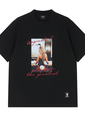 UPGREATEDxPLAYBOY联名款经典兔女郎街头复古vintage印花T恤