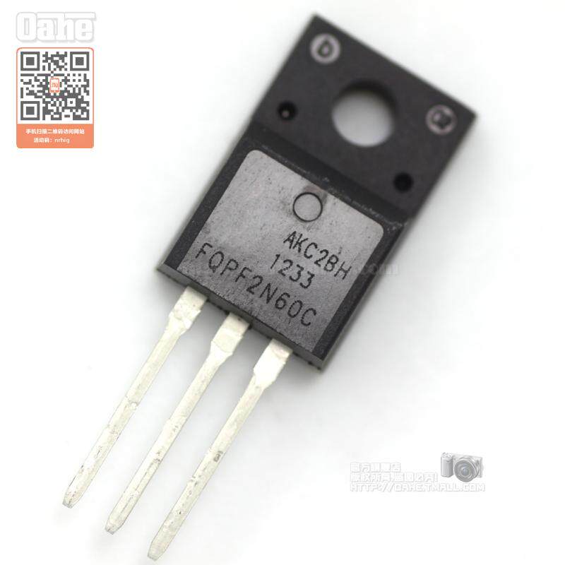 MOS场效应管2N60  FQPF2N60C TO-220F 2A 600V原装正品大芯片塑封