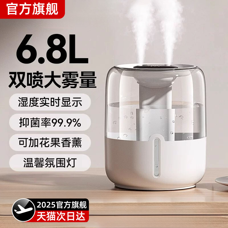 加湿器家用静音卧室小型迷你客厅室内空气保湿大喷雾孕妇婴儿用2025新款夏天空调房大雾量办公室桌面学生宿舍