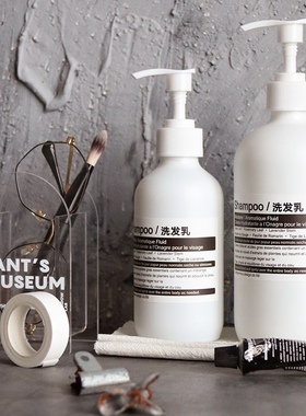 ins风北欧洗手液按压瓶洗发水分装瓶酒店替换按压瓶圆形瓶子