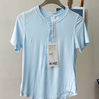 lu同款亨利衫训练运动短袖t恤