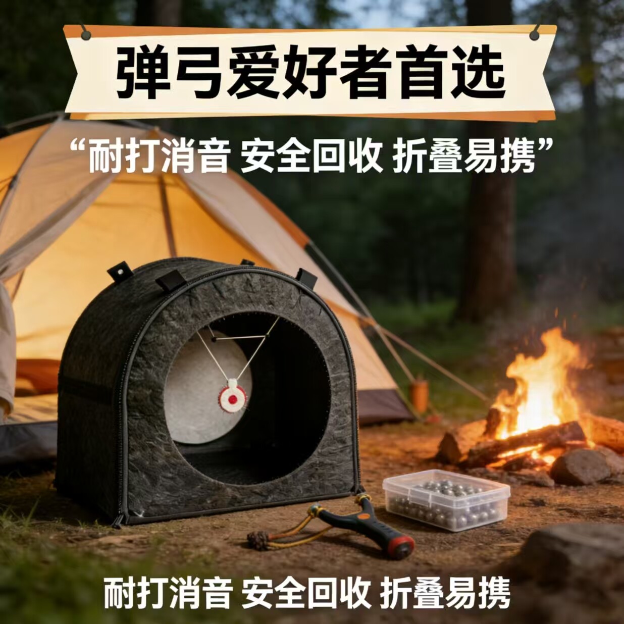 靶箱黑色精品耐打收纳钢珠泥丸弓粮弹弓回收折叠加厚打靶箱子消音
