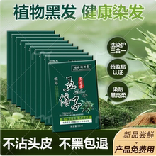 五贝子植物染发剂遮盖白发不沾头皮一洗黑男女专用无刺激正品染膏