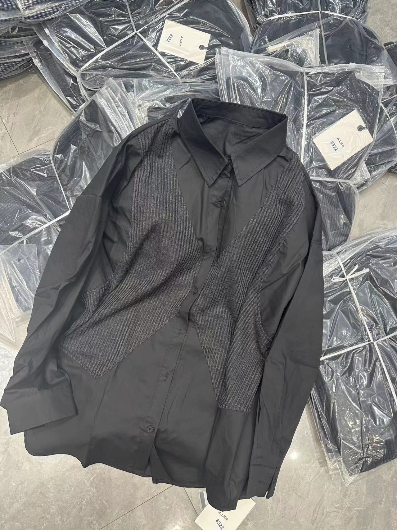 假两件拼接设计感小众衬衫女春季大码胖mm时髦韩版宽松显瘦上衣潮