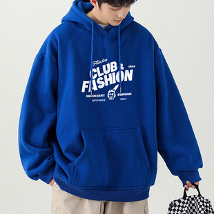 上衣情侣款 2025新款 连帽薄款 冬季 春秋外套 克莱因蓝中山卫衣男美式