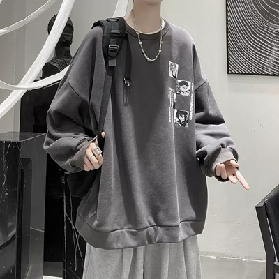 oversize小众潮牌无帽外穿卫衣男