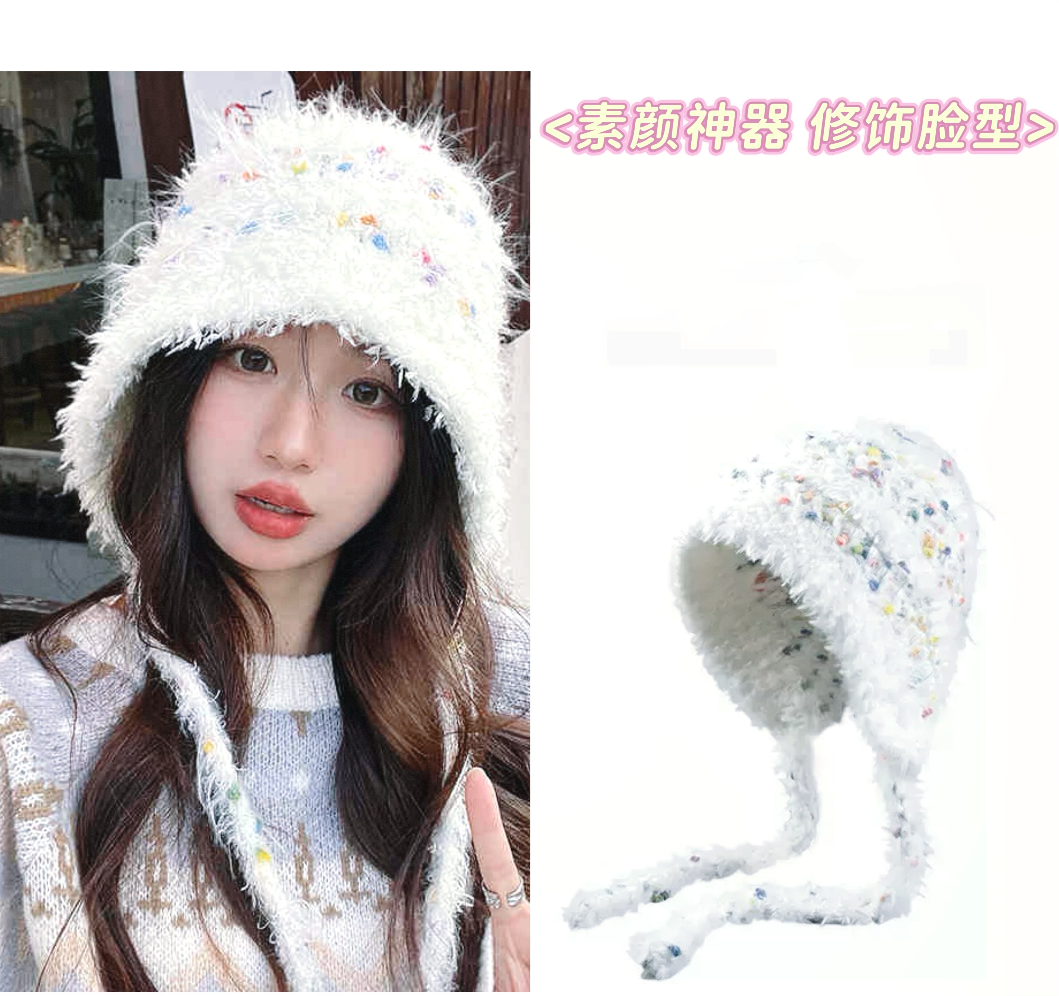 2025新款渔夫帽女秋冬保暖护耳显脸小水桶帽百搭休闲毛绒针织帽子