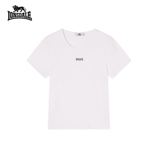 LONSDALE/龙狮戴尔LONSDALE白色短袖T恤女圆领宽松夏季简约百搭
