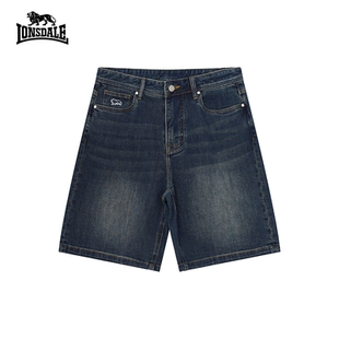 LONSDALE/龙狮戴尔LONSDALE水洗牛仔短裤男夏季宽松五分裤蓝色