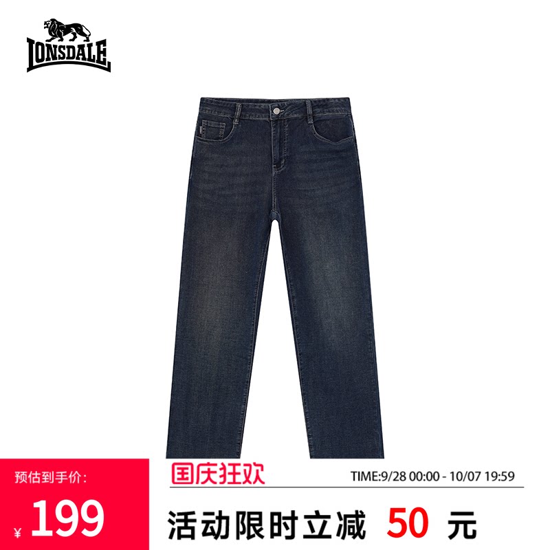 龙狮戴尔男直筒牛仔裤经典百搭